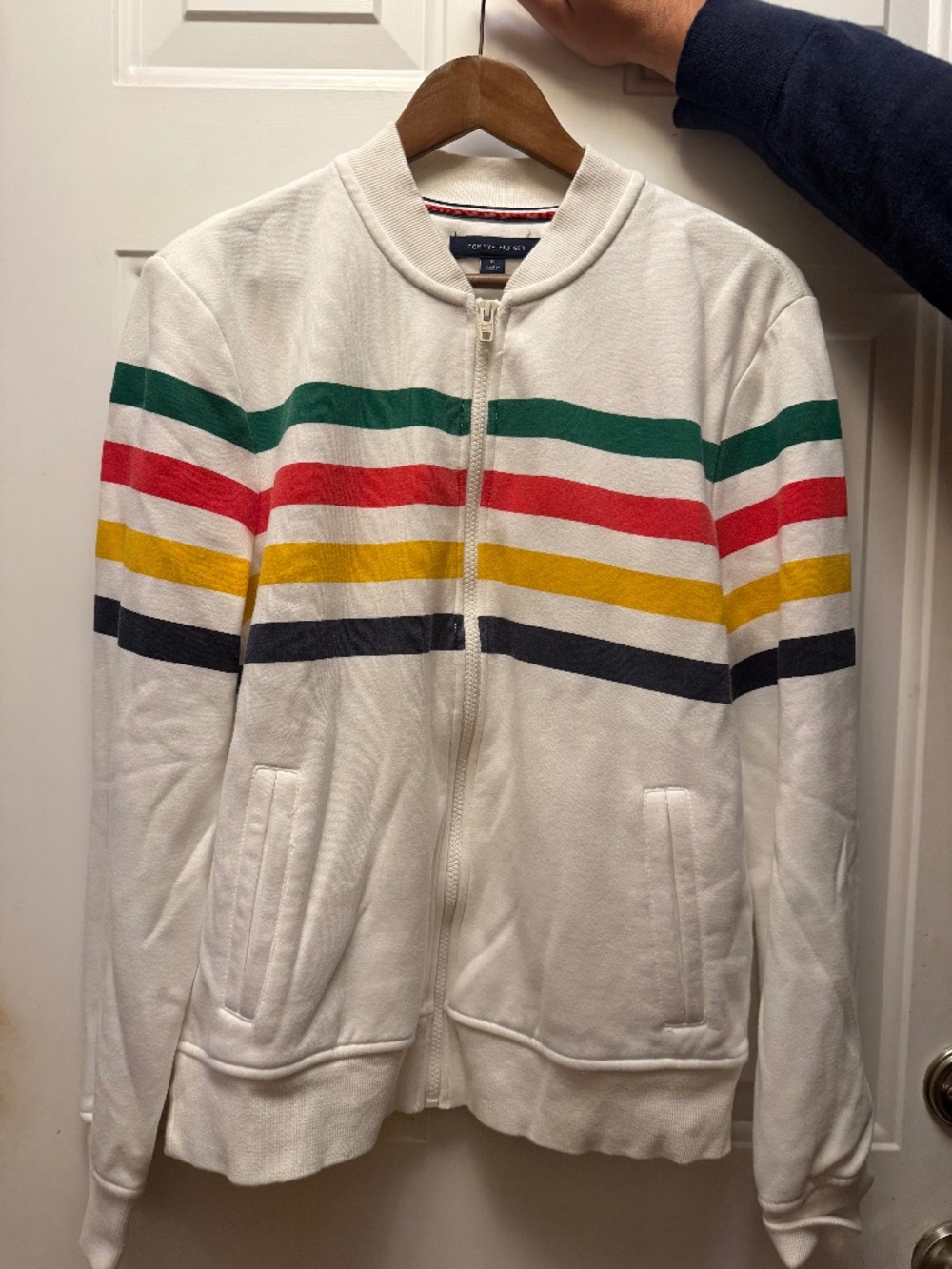 Tommy Hilfiger X Hudson Bay Co. (HBC) Multi~Stripe Zip Fleece Jacket ~ Size M